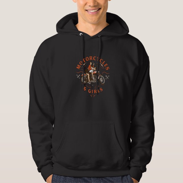 Motorcyklar Flickor Hoodie (Framsida)