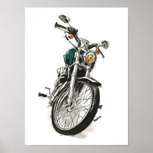 Motorcyklar i Bläck I Poster