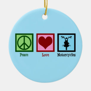 Motorcyklar i Kärlek Julgransprydnad Keramik