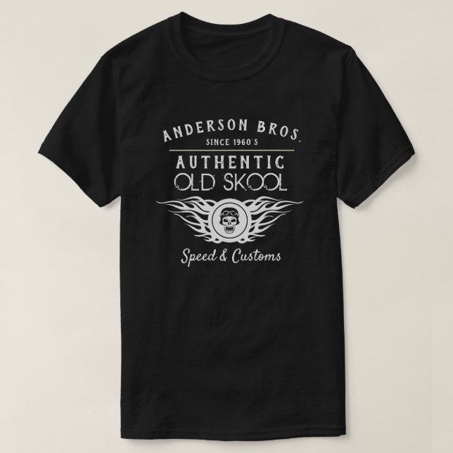 Motorcyklar i Old school, oavsett Namn och Anpassn T Shirt (Design framsida)