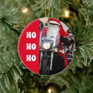 Motorcyklar Jultomten Ho Ho Ho Ho Julgransprydnad Keramik