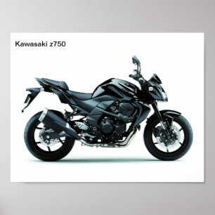 motorcyklar kawasaki z750 poster