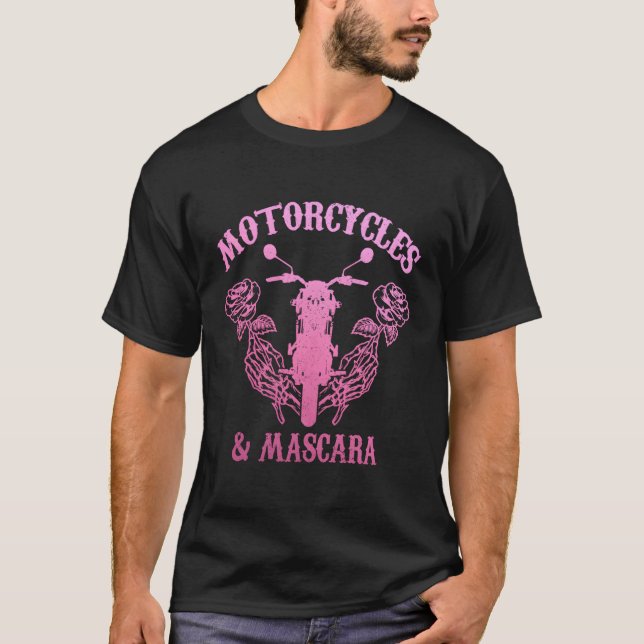 Motorcyklar Mascara Biker K T Shirt (Framsida)