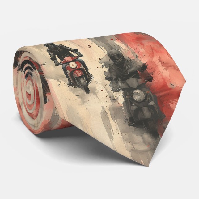 Motorcyklar med vattenfärg, biker, tävla, motorcyk slips (Rullad)