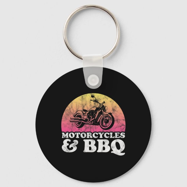 Motorcyklar och Byrbecue Nyckelring (Framsida)