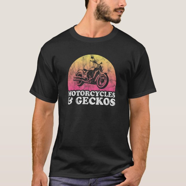 Motorcyklar och Gecko-motorcyklar samt gikos T Shirt (Framsida)