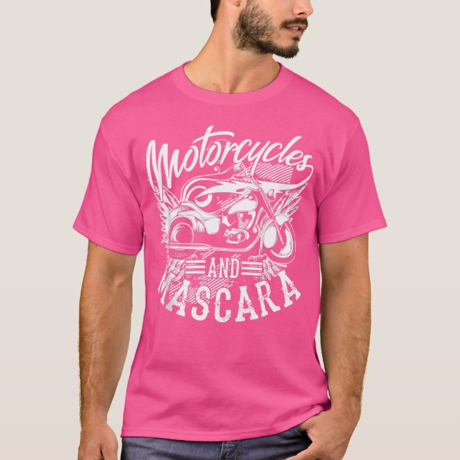 Motorcyklar och mascara Art Cute Makeup Motor Lov. T Shirt (Framsida)
