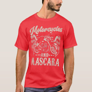 Motorcyklar och mascara Black Art Cute Makeup Moto T Shirt