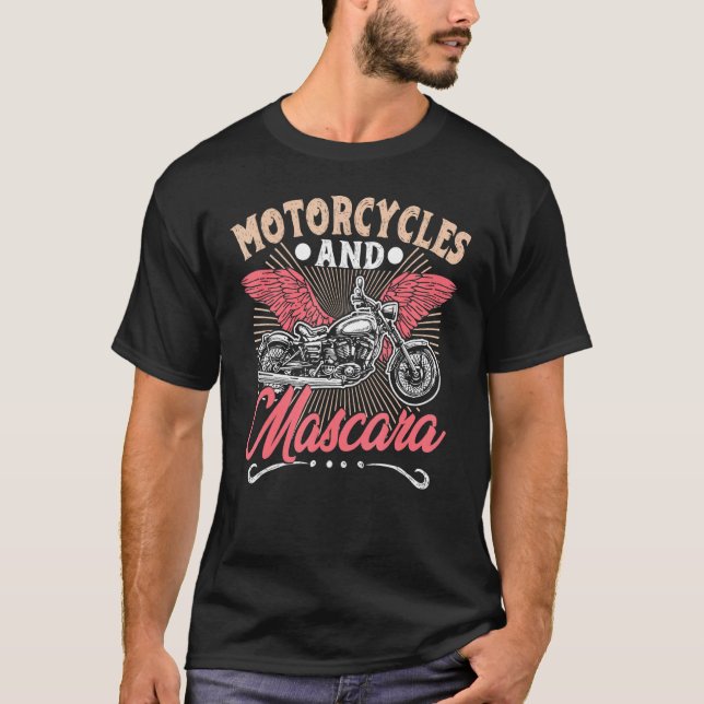 Motorcyklar och Mascara - Makeup-motor T Shirt (Framsida)