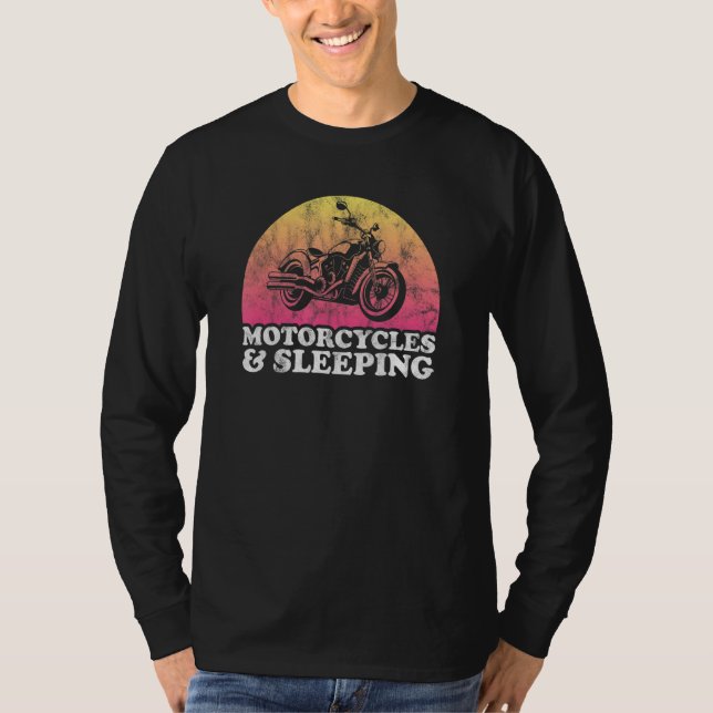 Motorcyklar och sovande motorcyklar t shirt (Framsida)