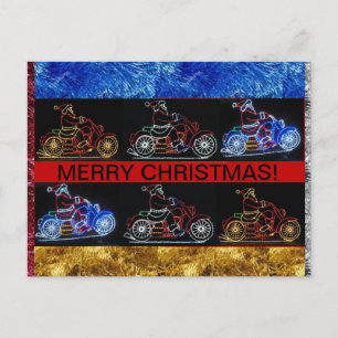 Motorcyklar på ett julkort helg vykort