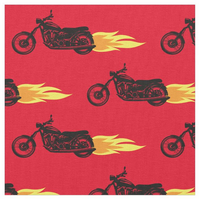 Motorcyklar som flammar upp Manar Bikes Biker Tyg (Närbild)