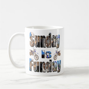 Motorcyklar Söndag är Funday, kaffe Mugg