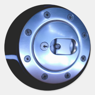 Motorcyklar, svart, Silver, foto till bränslehylsa Runt Klistermärke