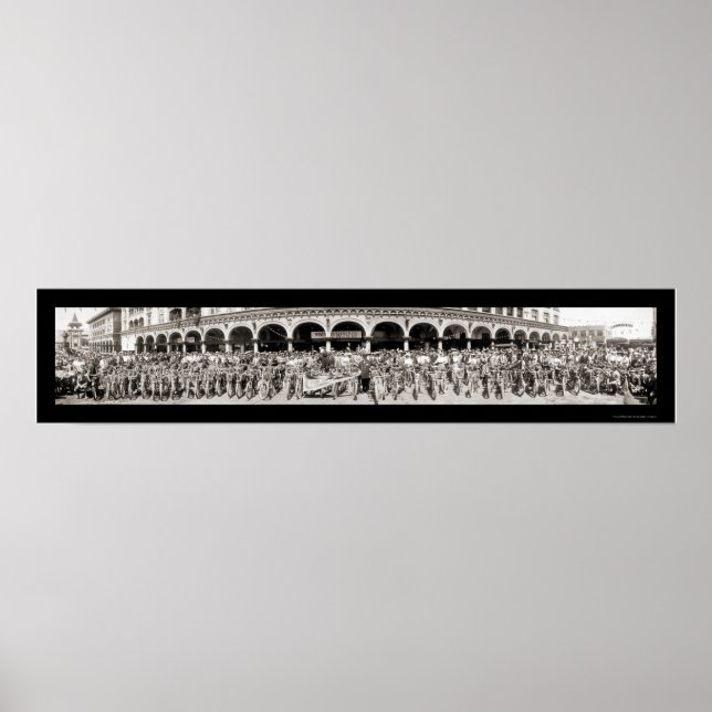 Motorcyklar Venedig, CA Photo 1910 Poster (Framsidan)