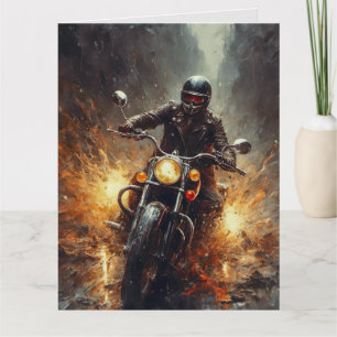 MOTORCYKLE BIRTHDAY OVERSIZED GREETING CARD TACK KORT