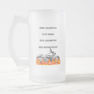 MOTORCYKLE GRANDPA BEER MUGG