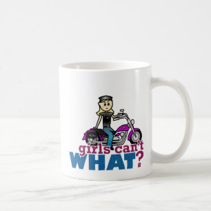 Motorcyklisk kvinna kaffemugg