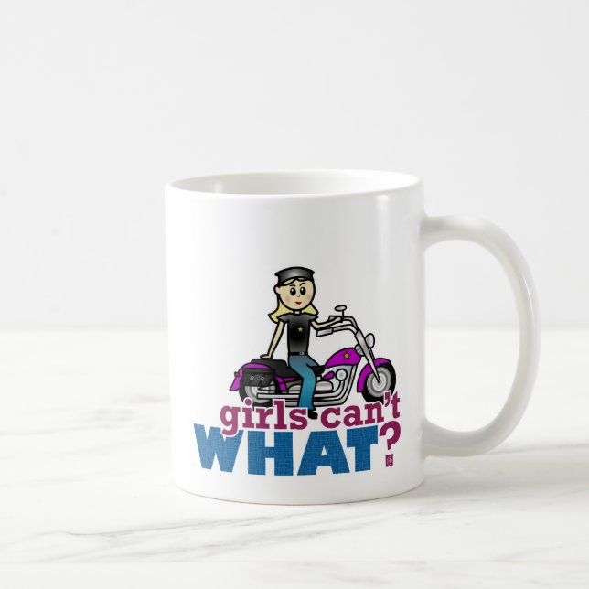 Motorcyklisk kvinna kaffemugg (Höger)