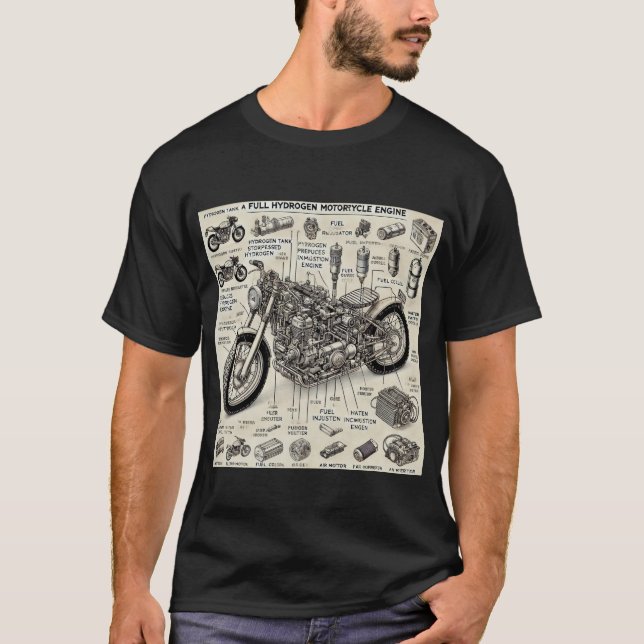 Motorcykliska vätgasmotorer t shirt (Framsida)