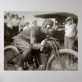 Motorcyklist, 1922. Gammalt foto Poster