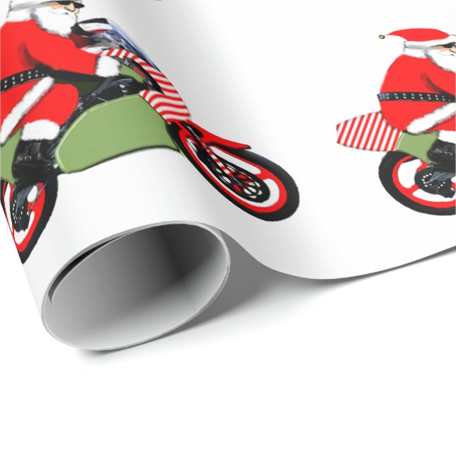 Motorcyklist Biker Jul Presentpapper (Rullad Hörn)