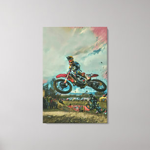 Motorcyklist Canvastryck