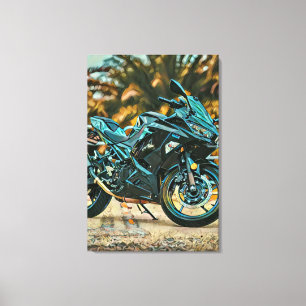 Motorcyklist Canvastryck