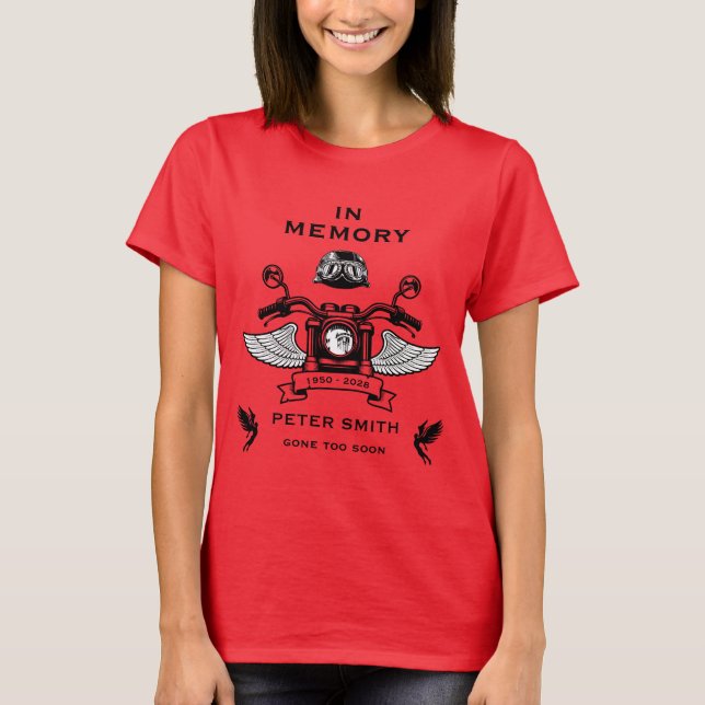 Motorcyklist dödsminnesmärke t shirt (Framsida)