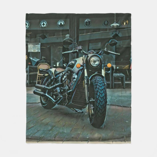 motorcyklist fleecefilt (Framsidan)