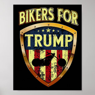 Motorcyklist för trump rolig motorcyklistpresent M Poster