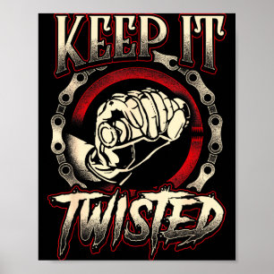 Motorcyklist Håll Det Twisted Roligt Motorcykel Sm Poster