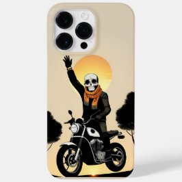Motorcyklist med dödskallemask tävlar