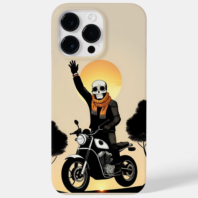 Motorcyklist med dödskallemask tävlar (Baksida)