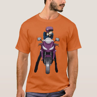Motorcyklist med motorcykel t shirt