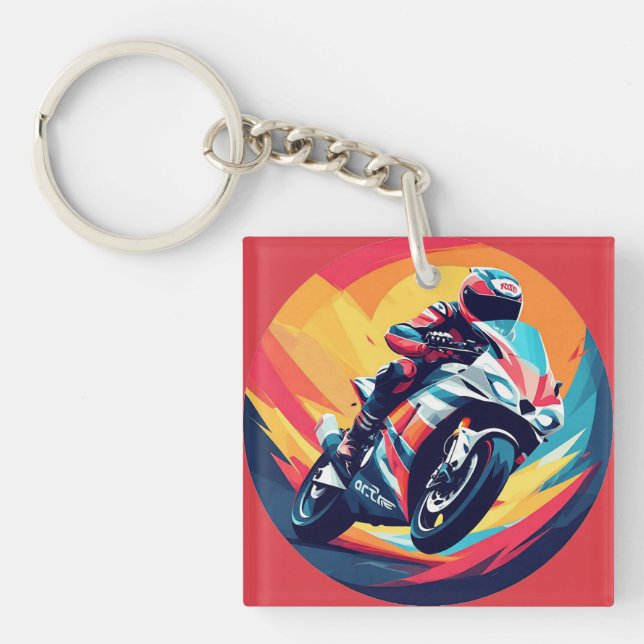 Motorcyklist Racing Dynamisk Illustration (Framsidan)