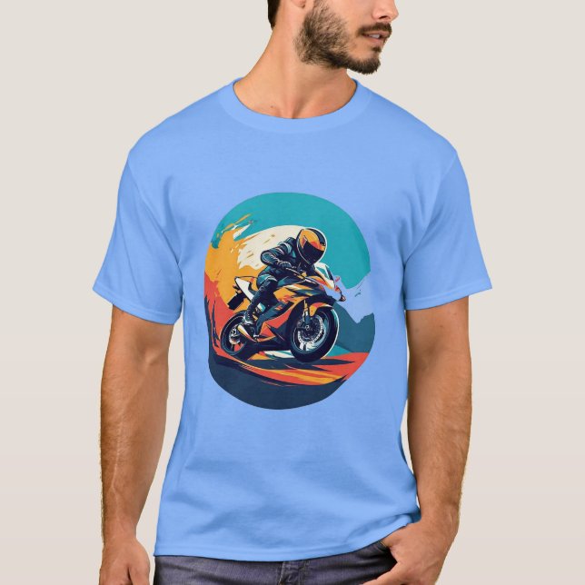 Motorcyklist som tävlar t shirt (Framsida)