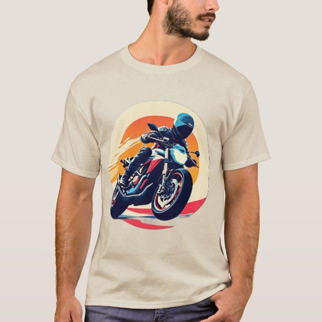 Motorcyklist som tävlar t shirt (Framsida)