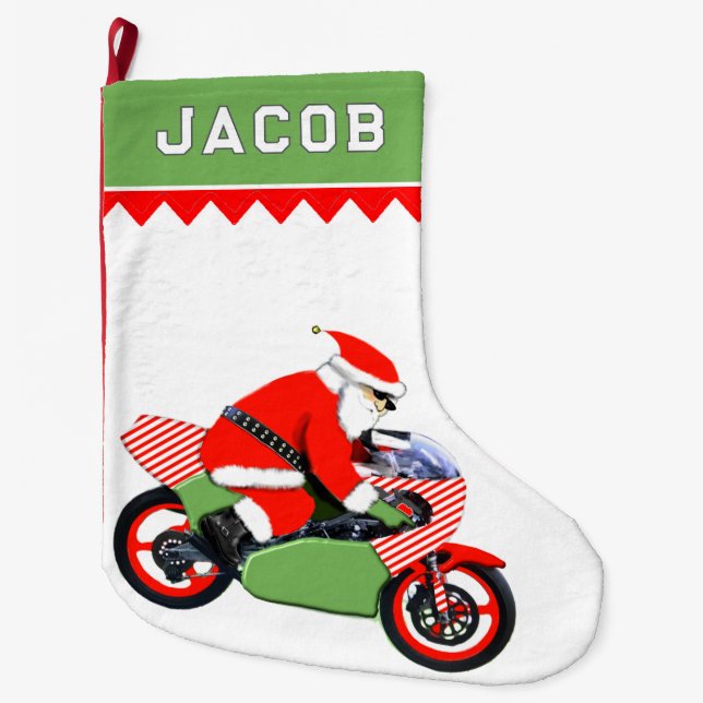 Motorcyklist Stor Julstrumpa (Framsidan)