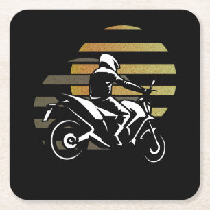 Motorcyklist Underlägg Papper Kvadrat