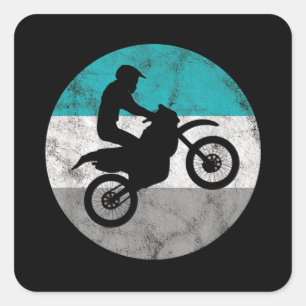 Motorcyklist utanför Äventyr Fyrkantigt Klistermärke
