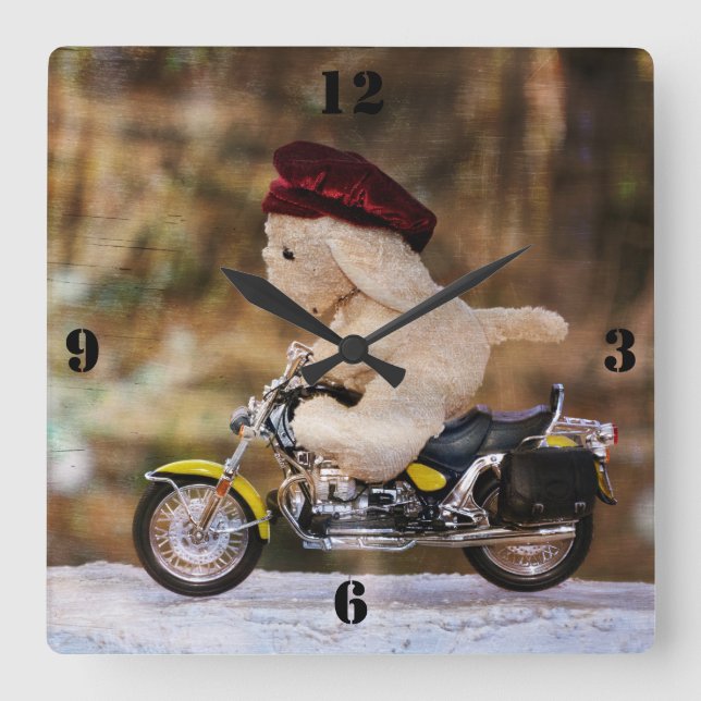 Motorcyklisten Fyrkantig Klocka (Framsida)