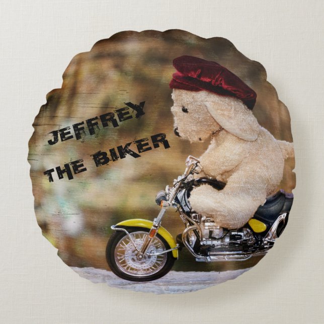 Motorcyklisten Rund Kudde (Framsidan)