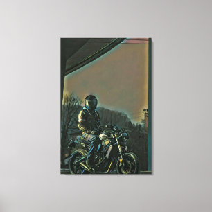 Motorcyklister Canvastryck