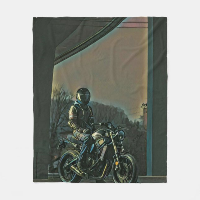 Motorcyklister Fleecefilt (Framsidan)