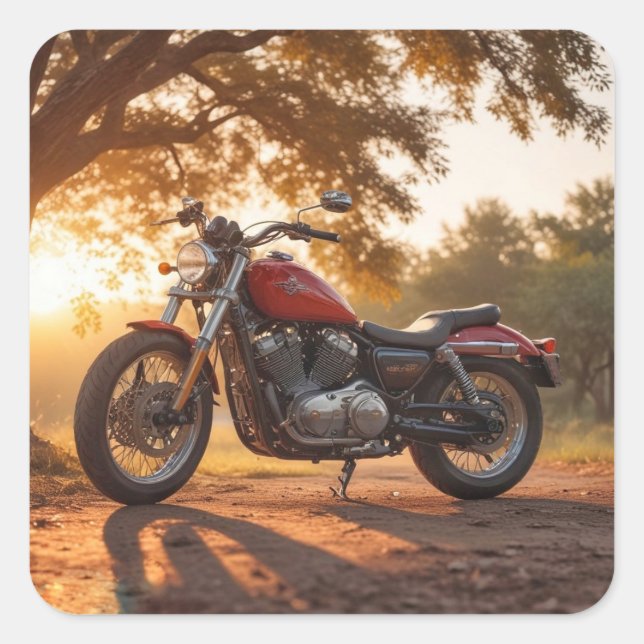 Motorcyklister Fyrkantigt Klistermärke (Framsida)