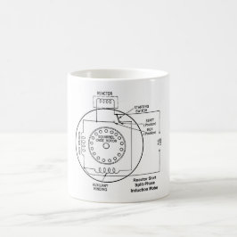 Motordiagram för att starta uppdelad fas-induktion kaffemugg