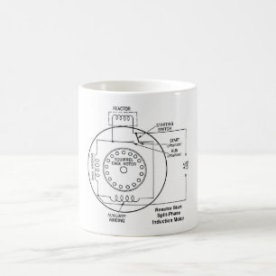 Motordiagram för att starta uppdelad fas-induktion kaffemugg