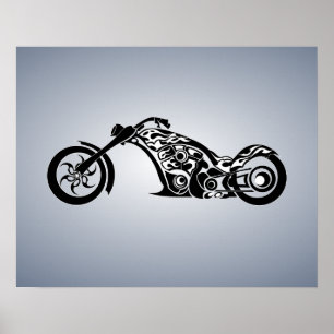 motordrivna cyklar-531004 TRIBAL TATTOO MOTORBIKE  Poster