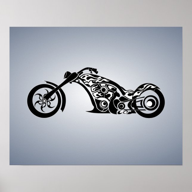 motordrivna cyklar-531004 TRIBAL TATTOO MOTORBIKE  Poster (Framsidan)